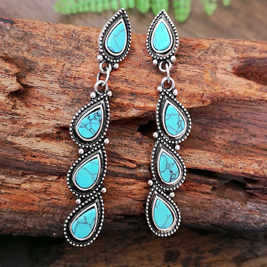 Women's Drop-shaped Retro Long Fashionable Creative Leaf Shaped Earrings