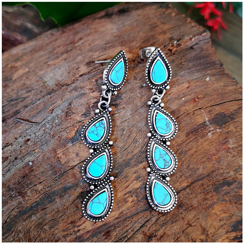 Women's Drop-shaped Retro Long Fashionable Creative Leaf Shaped Earrings