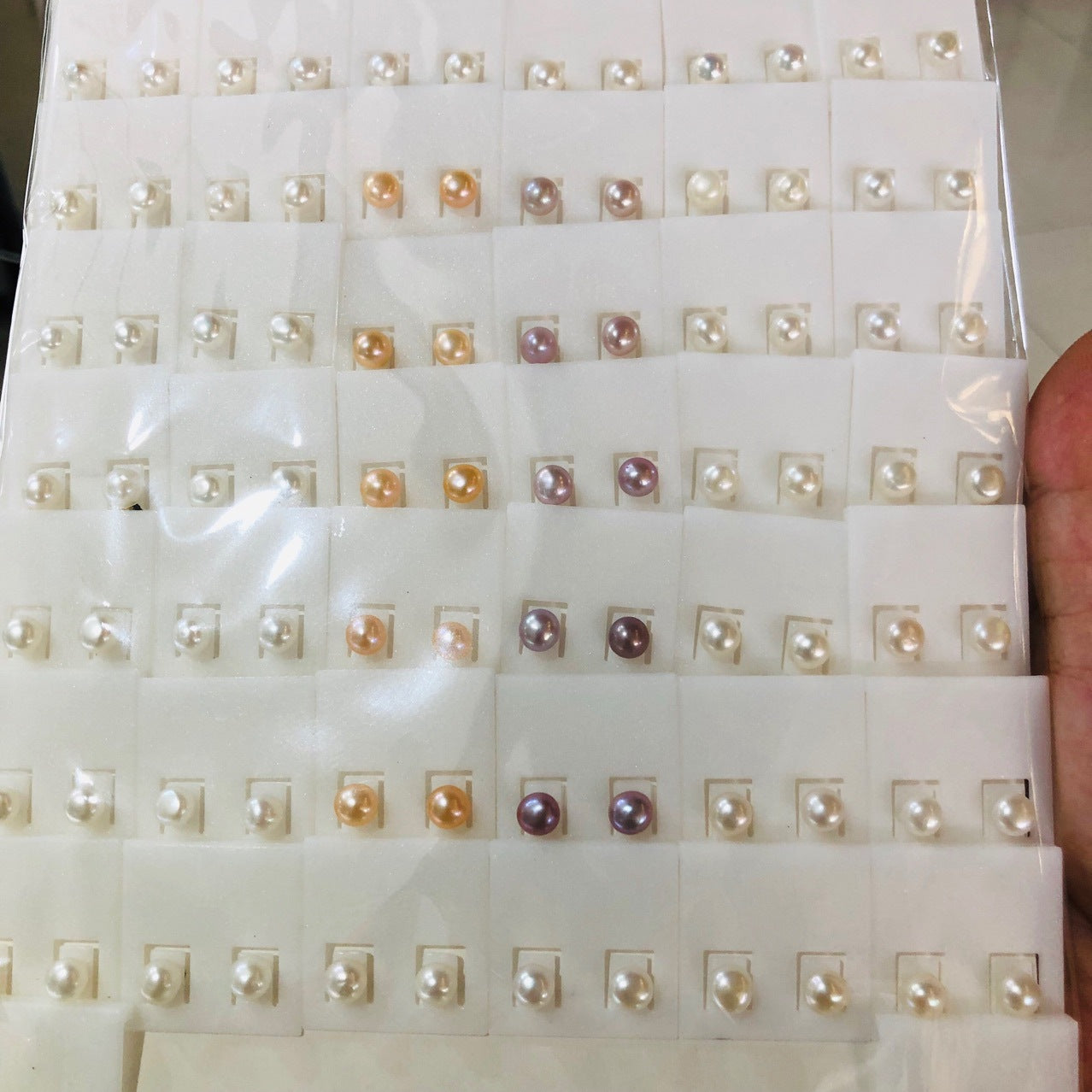 Freshwater Pearl Ear Near Round Sier Needle French Stud Earrings