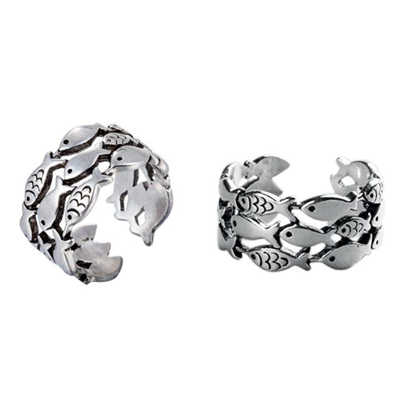 Mori Creative Small Fish Couple Fashion Rings