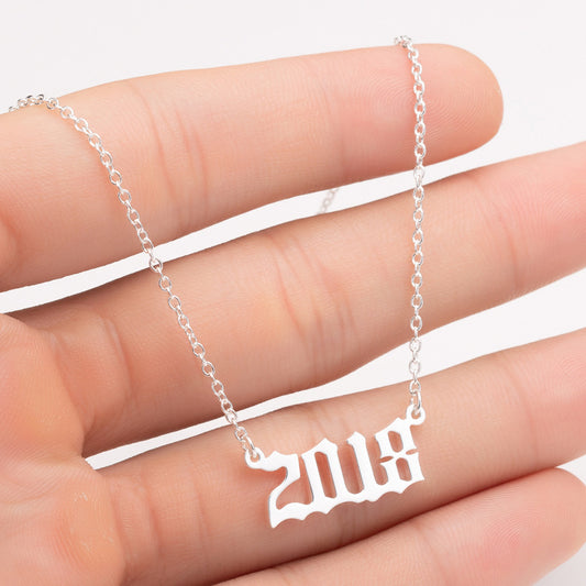 Women's Personalized Stainless Steel Portion Niche Digital Necklaces