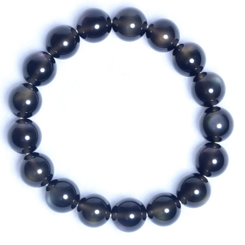 Rainbow Eye Icy Obsidian Natural Purple Bracelets