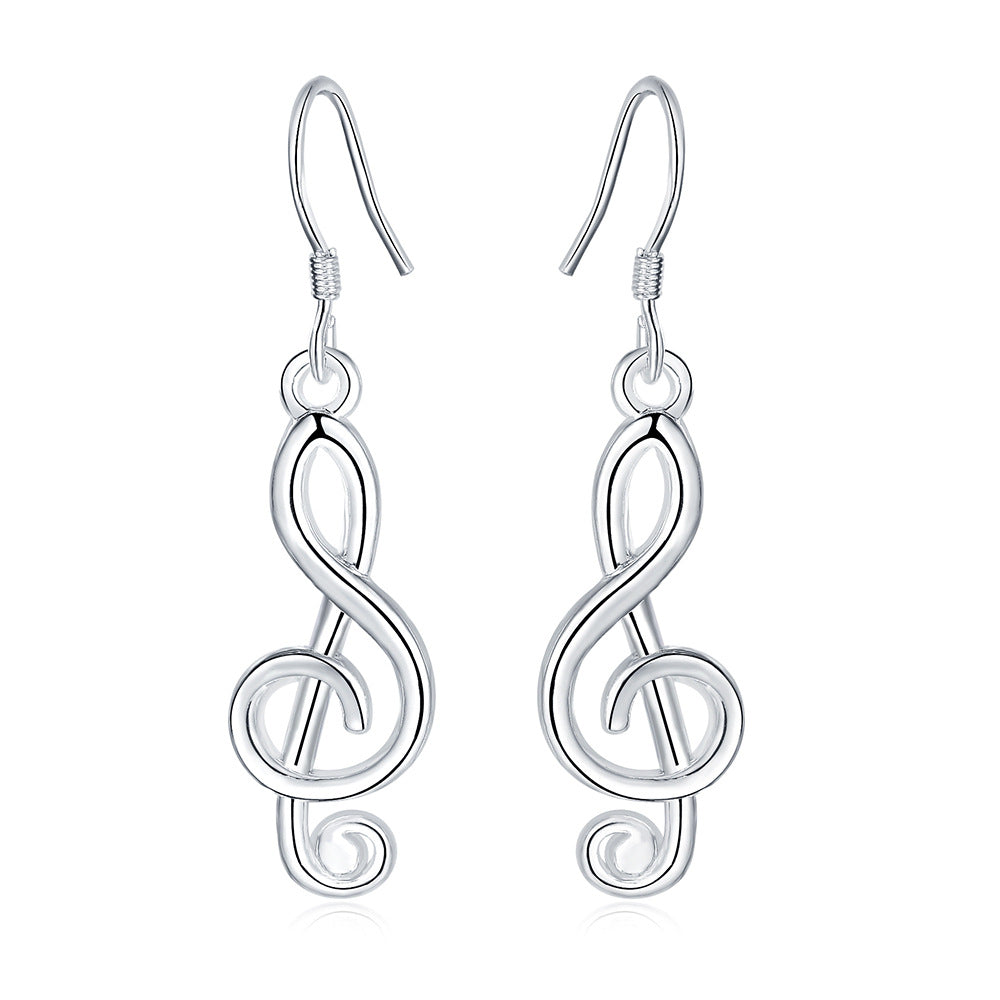 Women's Lake Sier Plated Fashion Music Note Rings
