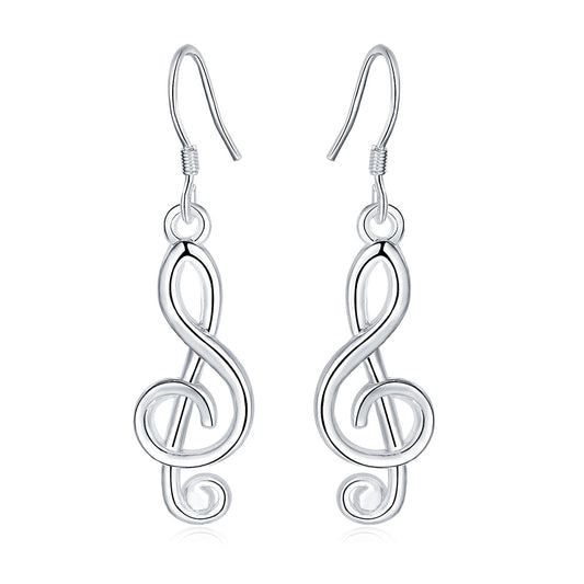 Women's Lake Sier Plated Fashion Music Note Rings