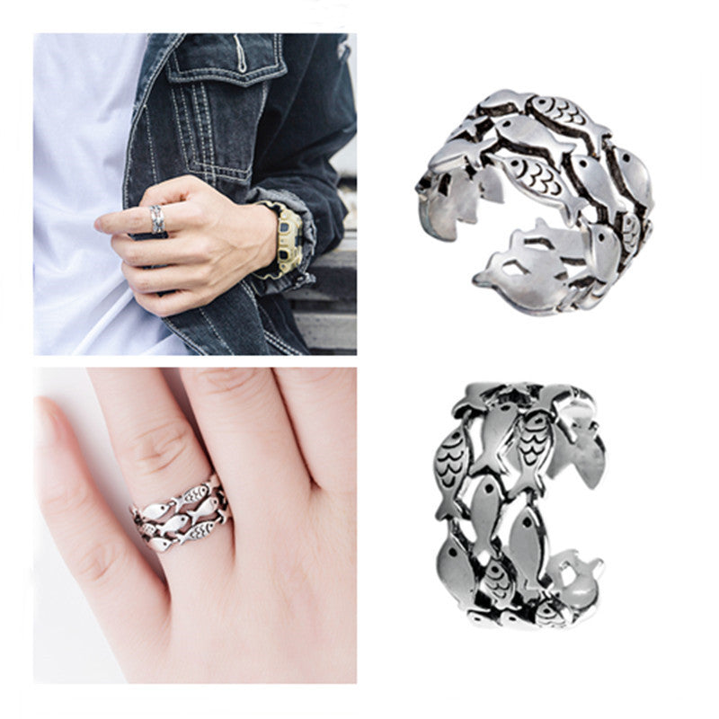 Mori Creative Small Fish Couple Fashion Rings