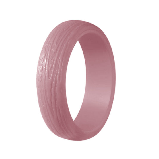 Elegant Bark Pattern Silica Gel Unisex Rings
