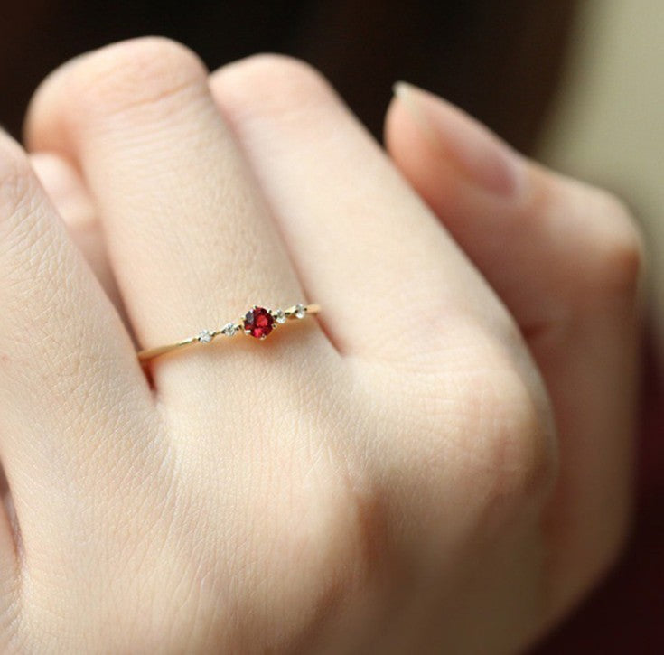 Plated Ruby Female Fashion Engagement Party Rings