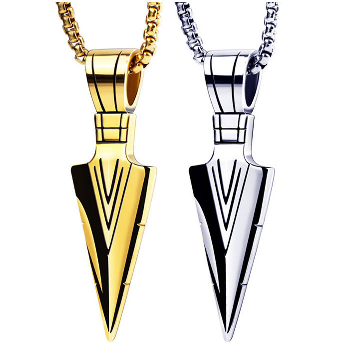 Men's Spear Arrow Titanium Steel Hipster Domineering Clavicle Chain Necklaces