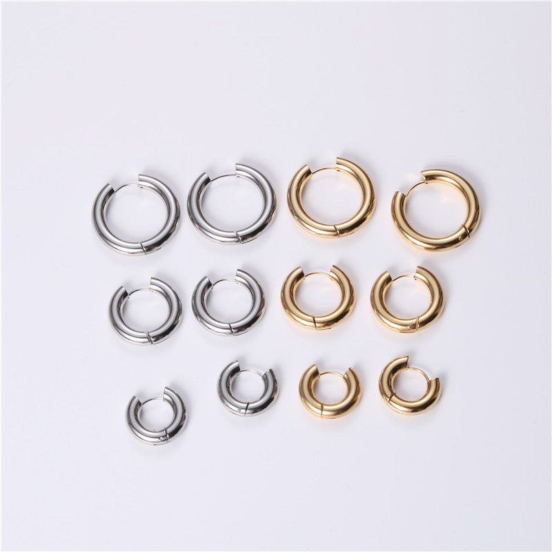 Large Simple Exaggerated Circle Plain Glossy Rings