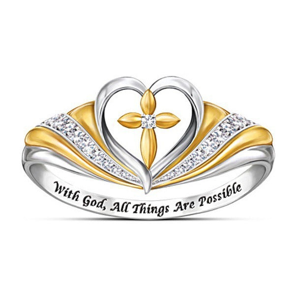 Super Cross Love Heart-shaped Micro Setting With Ring