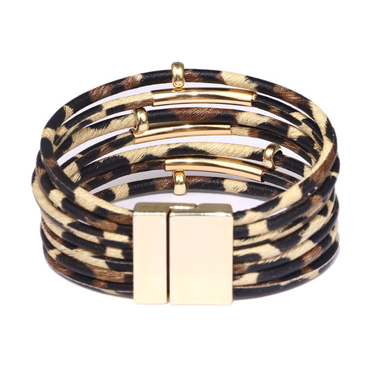 Women's Leopard Print Popular Magnetic Snap Bracelets