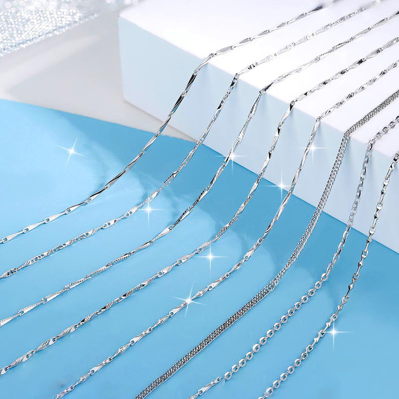 Sier Female Chain Sterling Without Plated Ingot Melon Necklaces