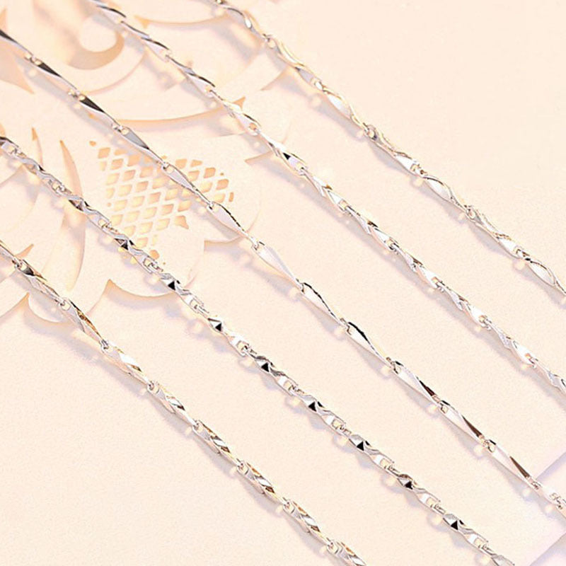 Sier Female Chain Sterling Without Plated Ingot Melon Necklaces