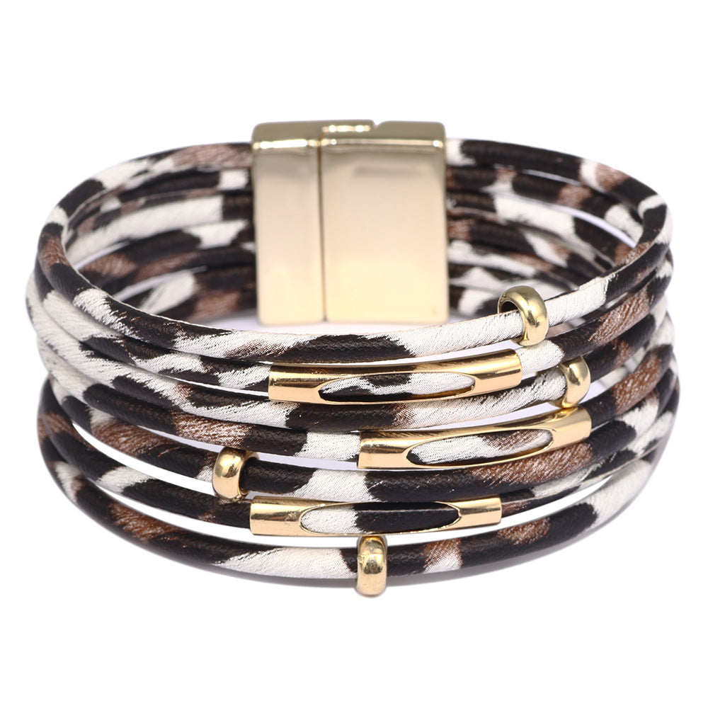 Women's Leopard Print Popular Magnetic Snap Bracelets