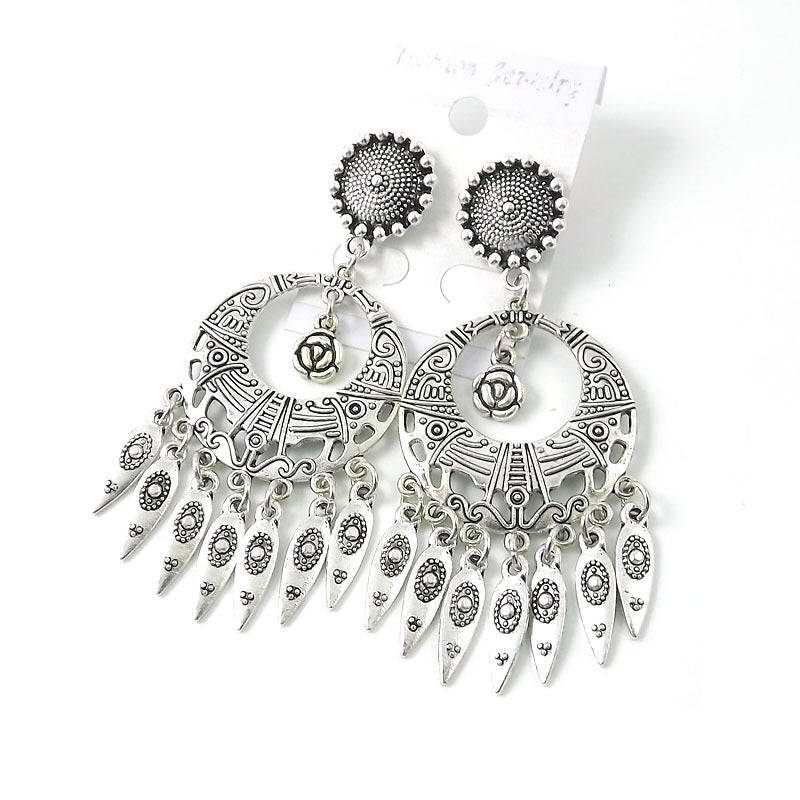 Women's Tibetan Sier Miao Eardrops Classical Ethnic Style Earrings