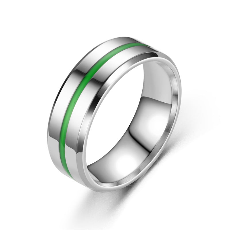 Men's Stainless Steel September Red Blue Black Rings