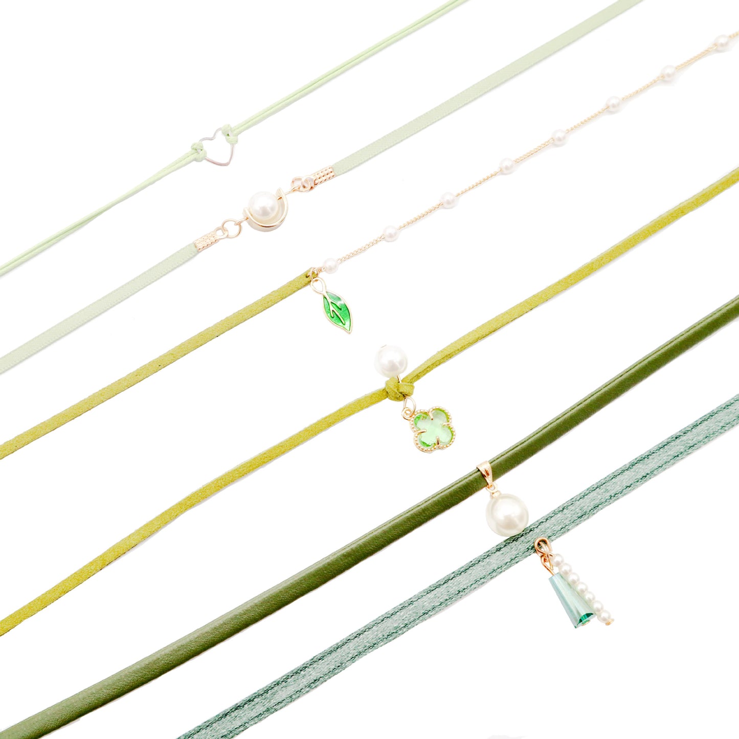 Color Super Fairy Mori Crystal Green Necklaces