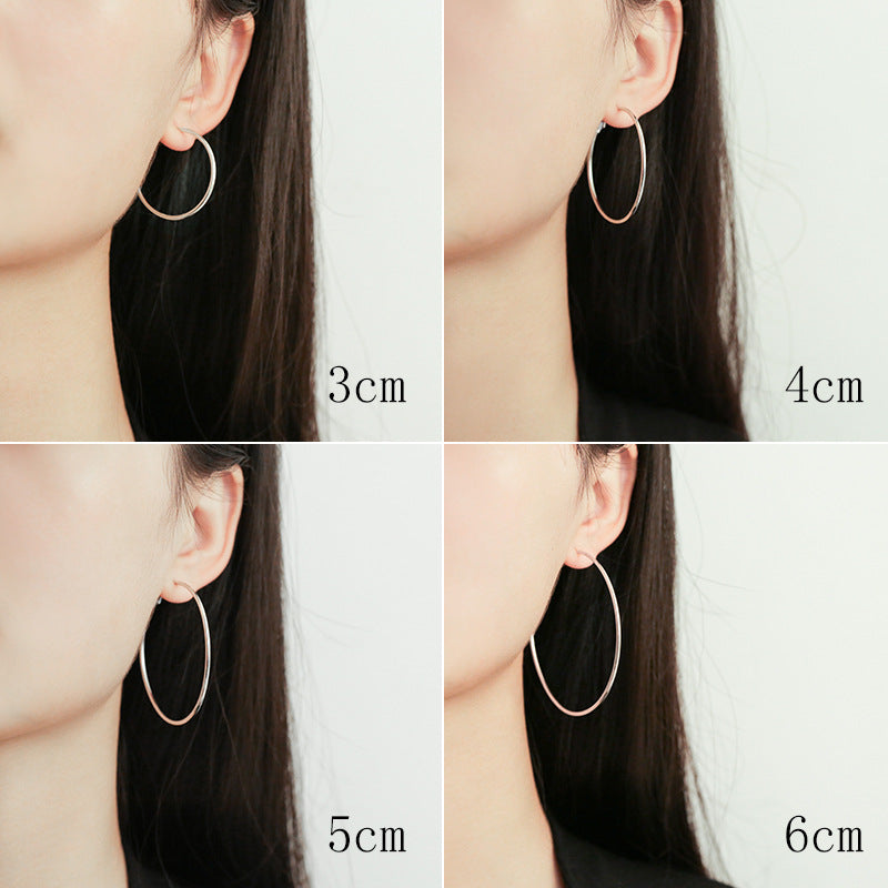 Pin Exaggerated Big Hoop Simple Graceful Fashionable Personalized Earrings