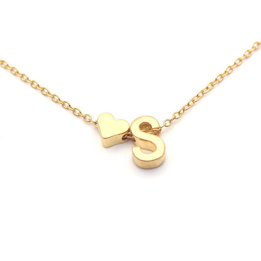 Chain Fashion Style Peach Heart Letter Necklaces