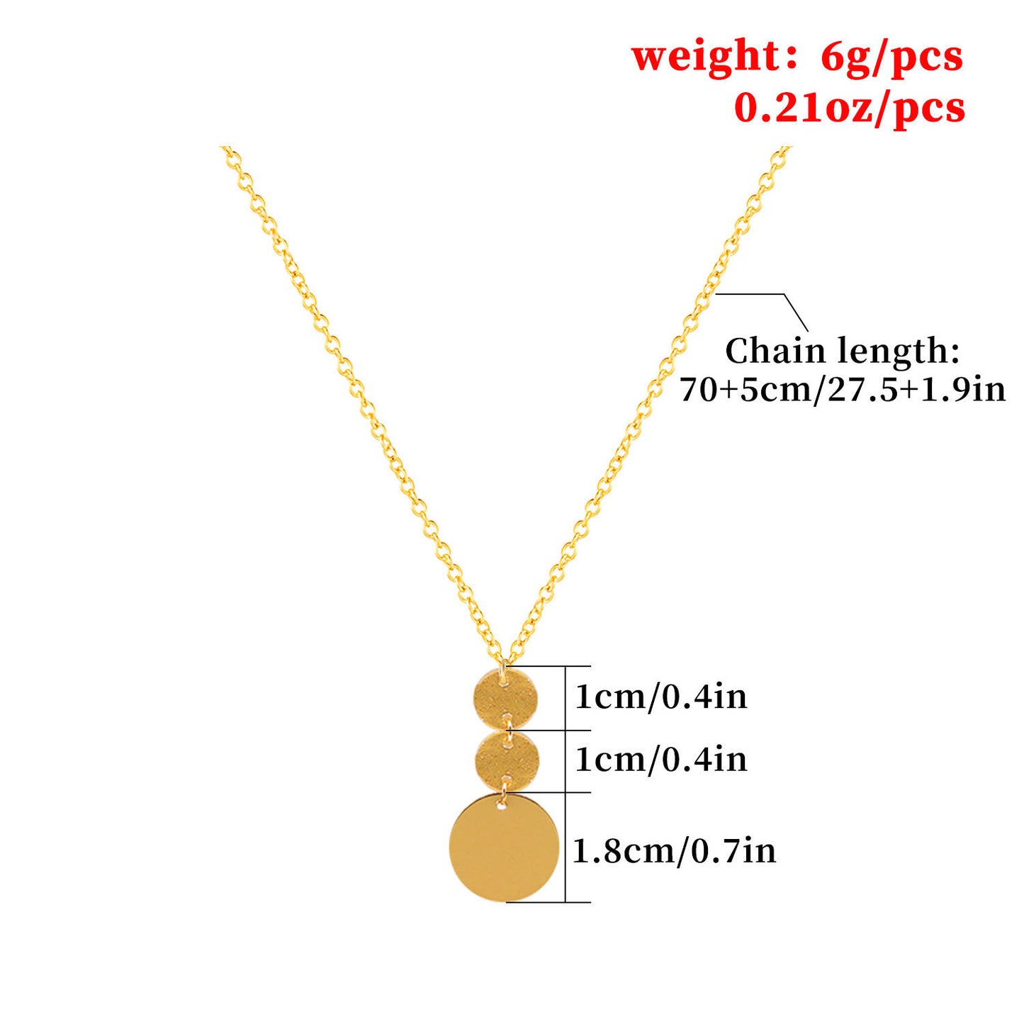 Ornament Size Round Sequined Female Personality Creative Accessories Necklaces