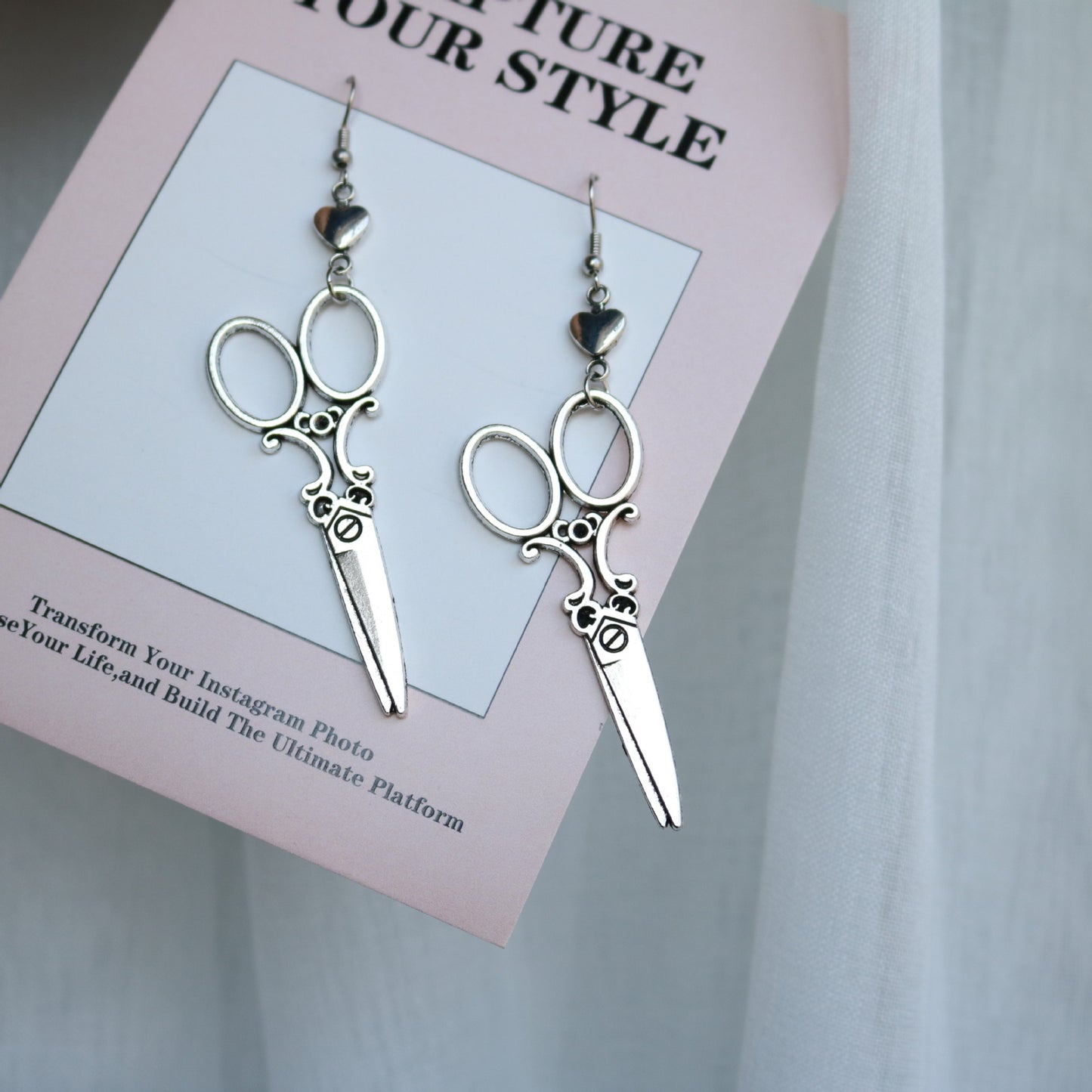 Retro Sier Ear Clip Cold Trendy Personalized Spoon Fork Square Earrings