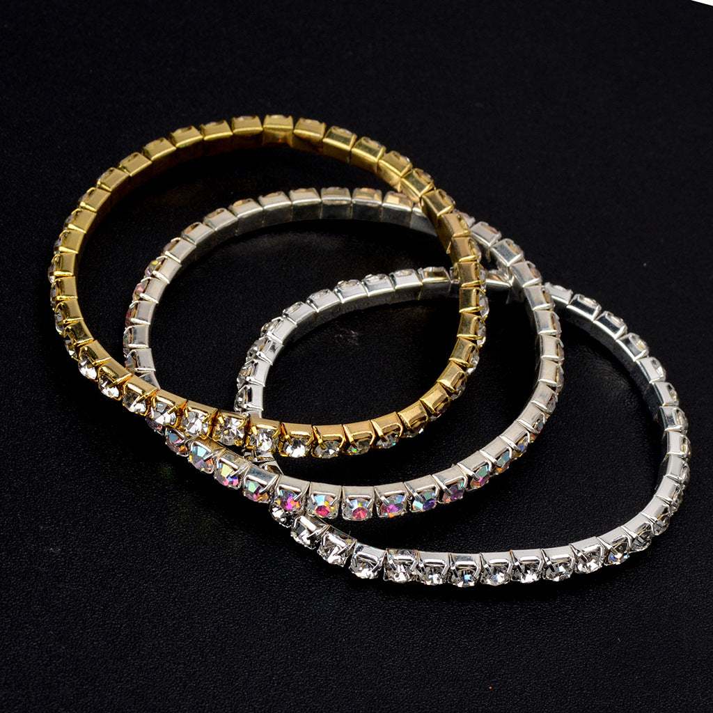 Women's Fashionable Korean Style Elastic Diamond Bracelets