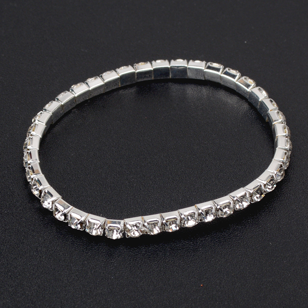 Women's Fashionable Korean Style Elastic Diamond Bracelets