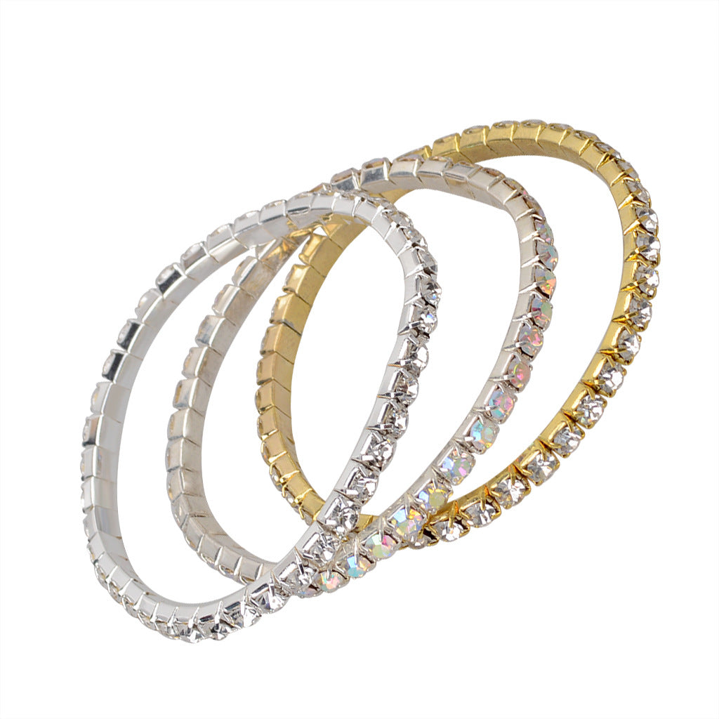 Women's Fashionable Korean Style Elastic Diamond Bracelets