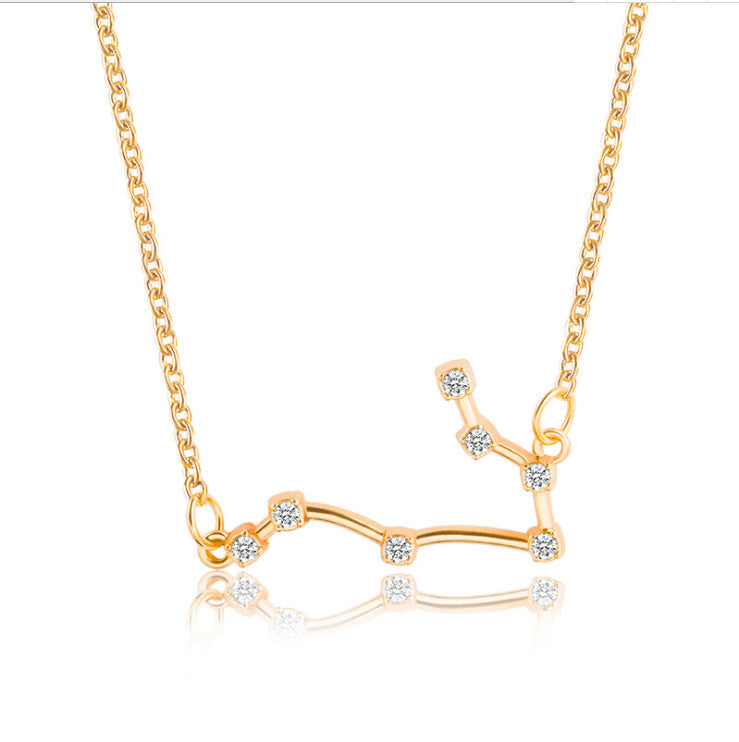 Twee Constellation Diamond Card Clavicle Chain Necklaces