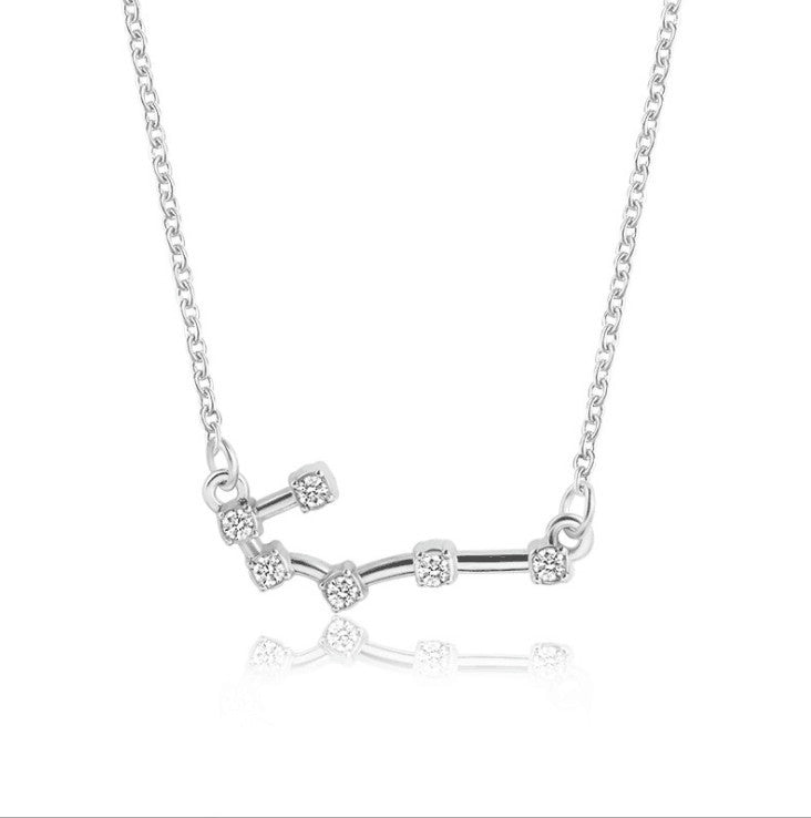 Twee Constellation Diamond Card Clavicle Chain Necklaces