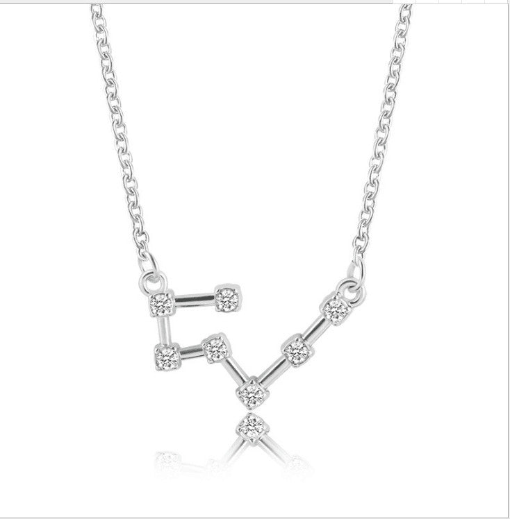 Twee Constellation Diamond Card Clavicle Chain Necklaces