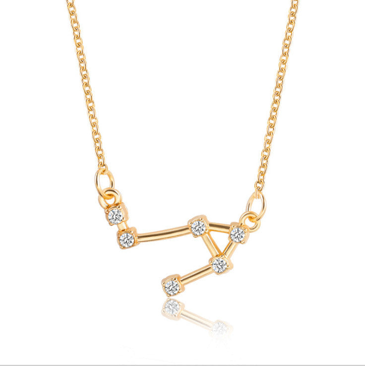 Twee Constellation Diamond Card Clavicle Chain Necklaces