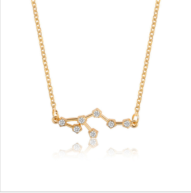 Twee Constellation Diamond Card Clavicle Chain Necklaces