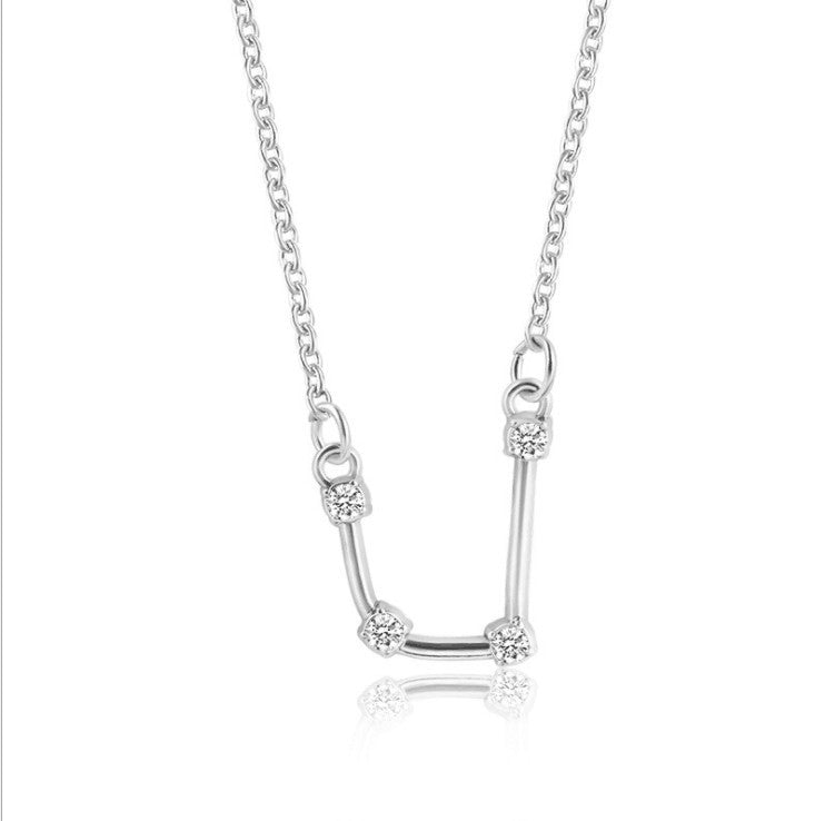 Twee Constellation Diamond Card Clavicle Chain Necklaces