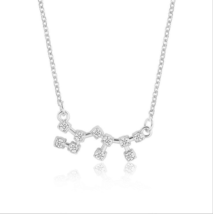 Twee Constellation Diamond Card Clavicle Chain Necklaces