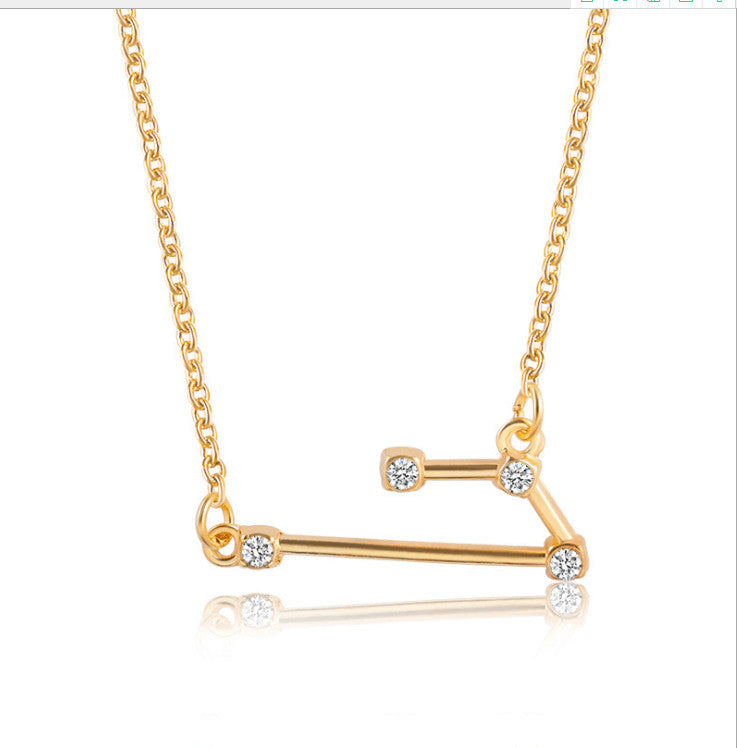 Twee Constellation Diamond Card Clavicle Chain Necklaces