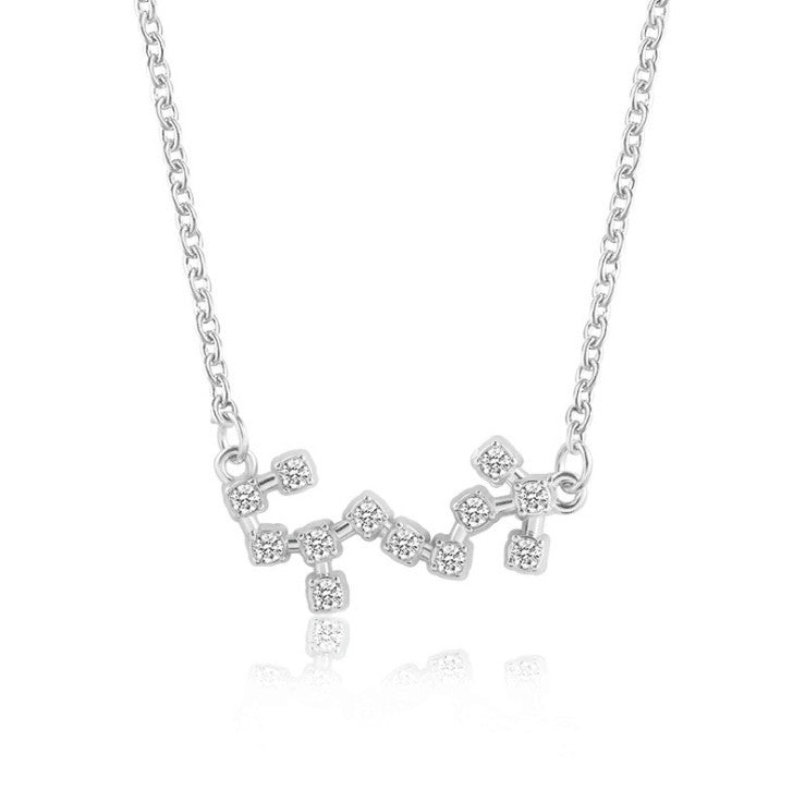 Twee Constellation Diamond Card Clavicle Chain Necklaces