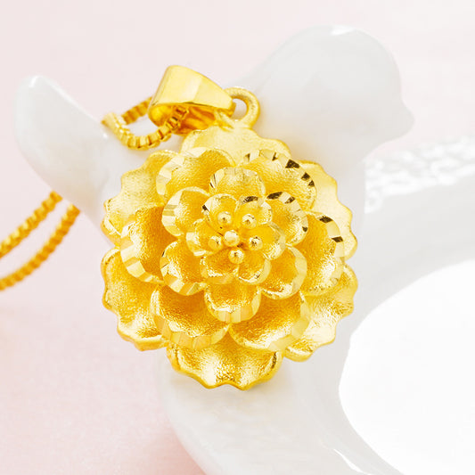 Women's Vietnam Placer Gold Rose Fashion Copper Plating Necklaces