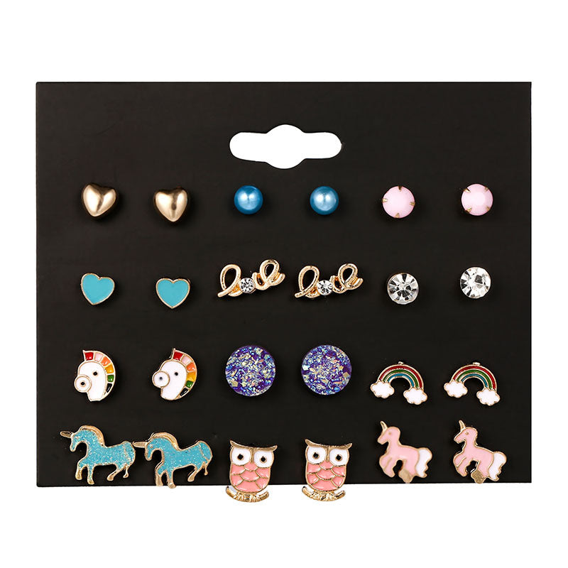 Wild Animal Fruit Combination Suit Female Earrings