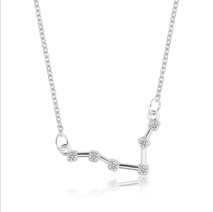 Twee Constellation Diamond Card Clavicle Chain Necklaces