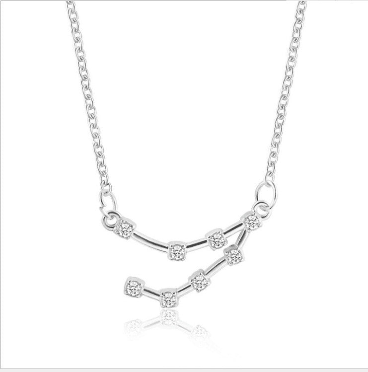 Twee Constellation Diamond Card Clavicle Chain Necklaces