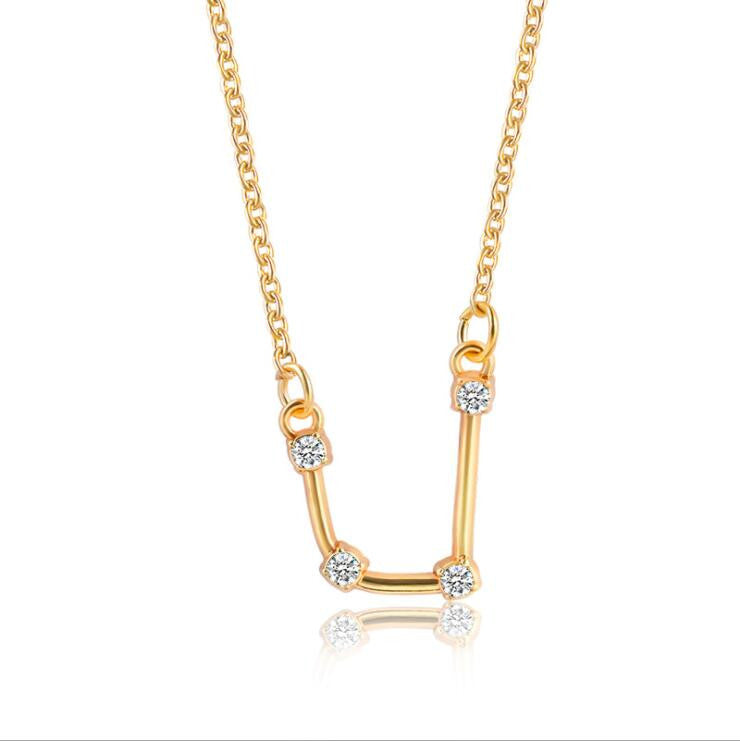 Twee Constellation Diamond Card Clavicle Chain Necklaces