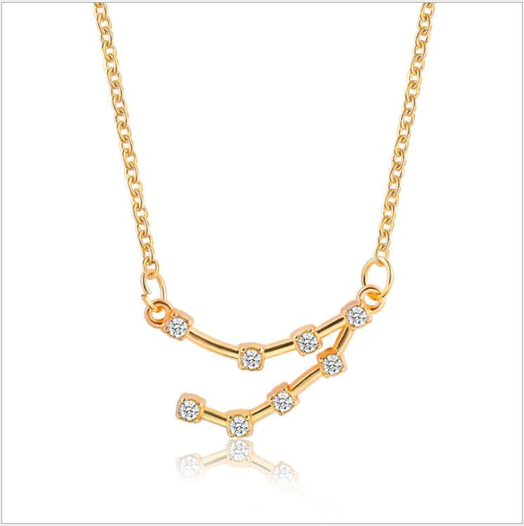 Twee Constellation Diamond Card Clavicle Chain Necklaces