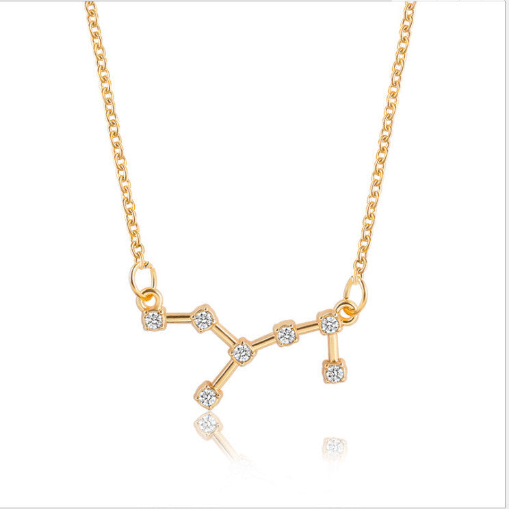 Twee Constellation Diamond Card Clavicle Chain Necklaces