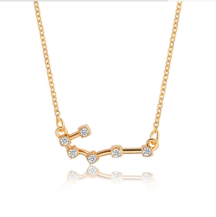 Twee Constellation Diamond Card Clavicle Chain Necklaces