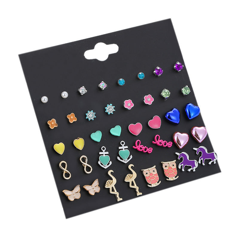 Wild Animal Fruit Combination Suit Female Earrings