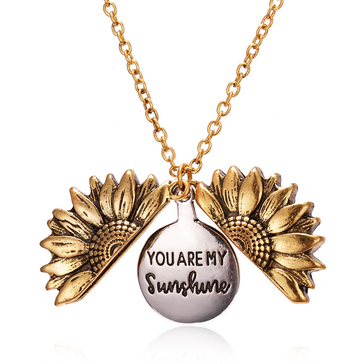 Creative Open Sunflower Fashion Letter Ornament Necklaces
