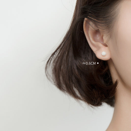 Women's Lodge Sier Synthetic Pearl Ball Simple Elegant Earrings