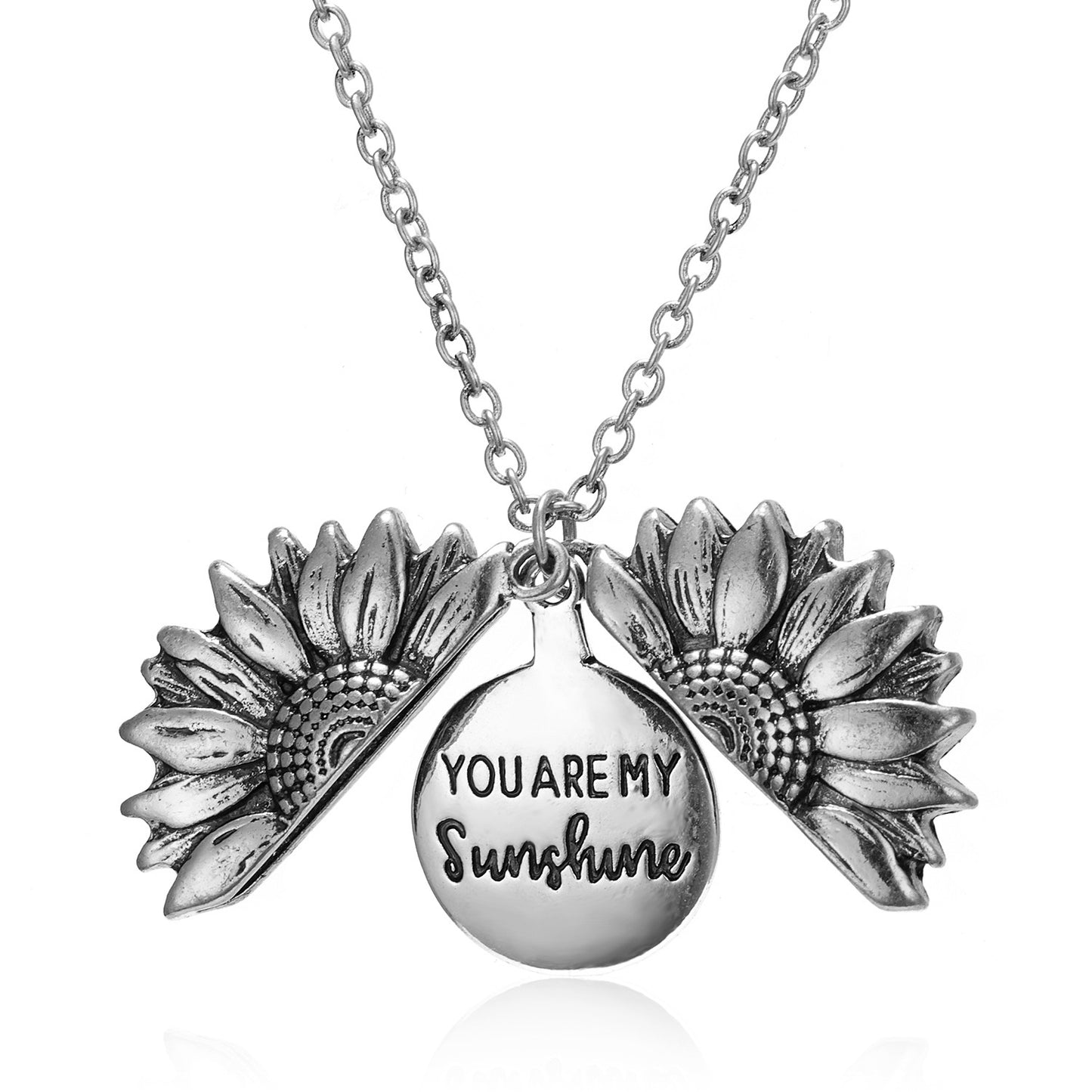 Creative Open Sunflower Fashion Letter Ornament Necklaces