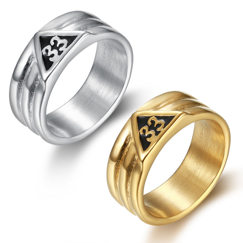 Women's & Men's Steel Arabic Digital Modeling Titanium Simple Rings